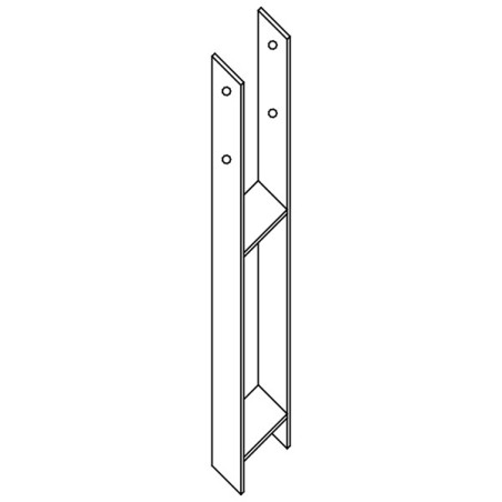 1 x Base del poste form H 91x600x60x6 Hohe Korrosionsbeständigkeit Stahl feuerverzinkt