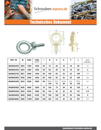 1 x Ringmutter MÄNNLICH M10 Verzinkt