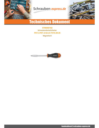 1 x Schraubenzieher Tor Biteinsätze