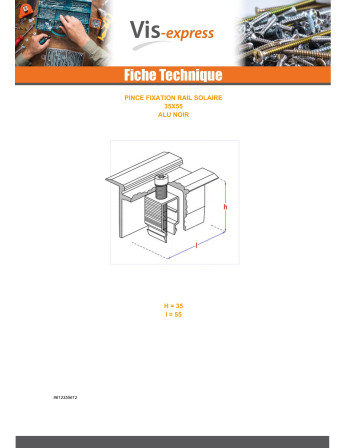 1 x Zange Befestigung SOLAR 35x55 Aluminium...