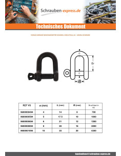 Schäkel Gerade Geschmiedet Edelstahl A4 Schwarz... 2