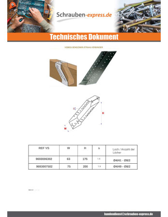 1 x Holzbalkenverbinder 75x200