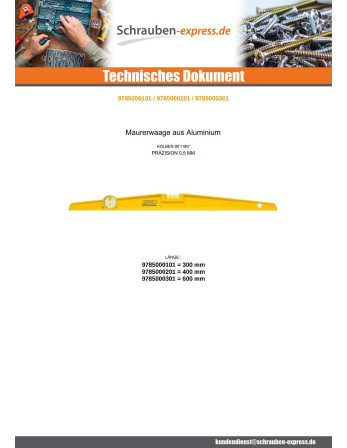 1 x Maurerwasserwaage Länge 300 mm