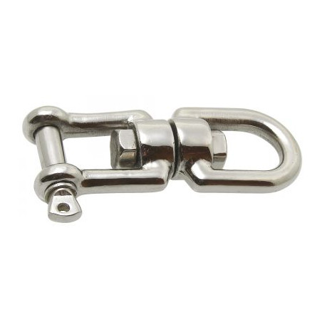 1 x Wirbel mit Ring Schäkel Edelstahl A4 Durchmesser 8