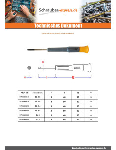 Schlitzschraubenzieher Ende N1.8 Länge 120 Länge... 2