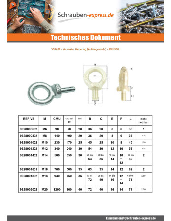 1 x Ringmutter MÄNNLICH M20 Stahl