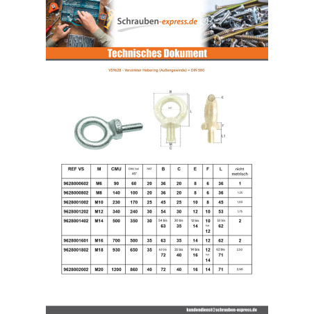 1 x Ringmutter MÄNNLICH M20 Stahl