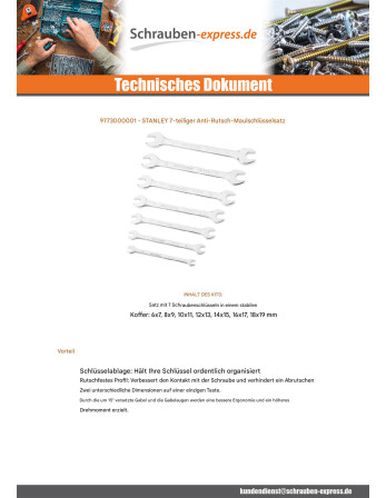 1 x Satz 7 Schlüssel für Gabel gegen...