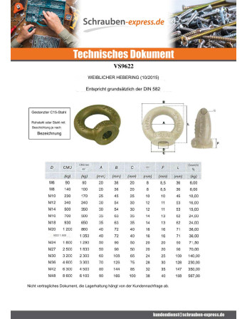 1 x Ringmutter Weiblich M27 Rohstahl