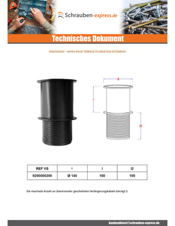 1 x Erweiterung für Terrassenfundament HAPAX...