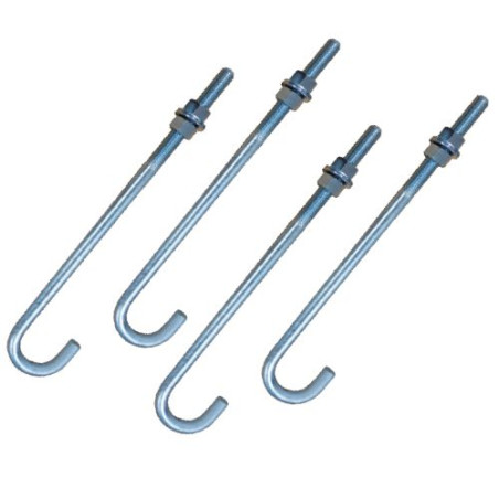 1 x Ankerschrauben M18X357 Mit Gewinde 150 +2 Muttern +2 Scheiben/Unterlegscheibe Verzinkt