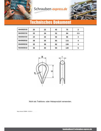 1 x Herzkausche Edelstahl A4 Durchmesser 2,5