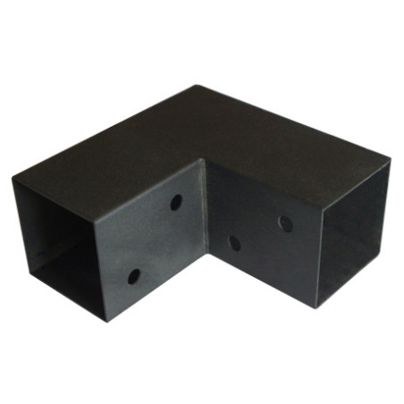 1 x Flachverbinder ÄUSSERN In L Stahl schwarz verzinkt 92 x 185 x 183,5
