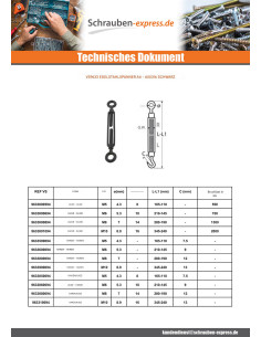 Spannschraube Haken/Haken M8 Edelstahl A4 Schwarz 2