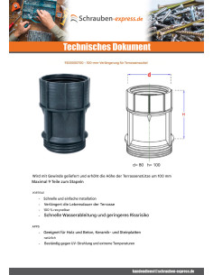 Verlängerung für Sockel Terrasse 100 mm 2