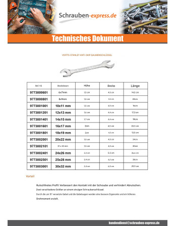 1 x Schlüssel für Gabel gegen Wegrutschen...