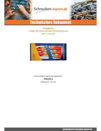 1 x Satz 5 Schraubenzieher Für Elektriker