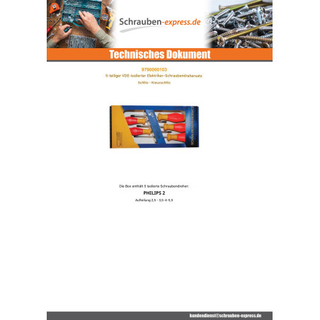 1 x Satz 5 Schraubenzieher Für Elektriker