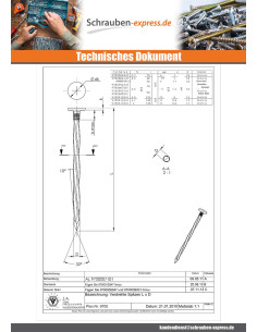 Als Rolle verkauft von 250 Nagel Verdrillt Rohstahl 2,5 x 50 2