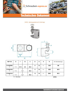 Balkenklemme M8 Rohstahl 2