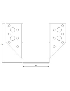Balkenschuh U-förmig für Flügel Außenbereich 63x98 Stahl... 2