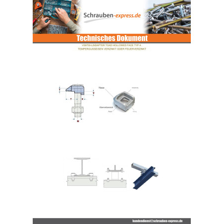 1 x KRÖTE LINDAPTER Type für DURCHSCHNITT M8 ZN