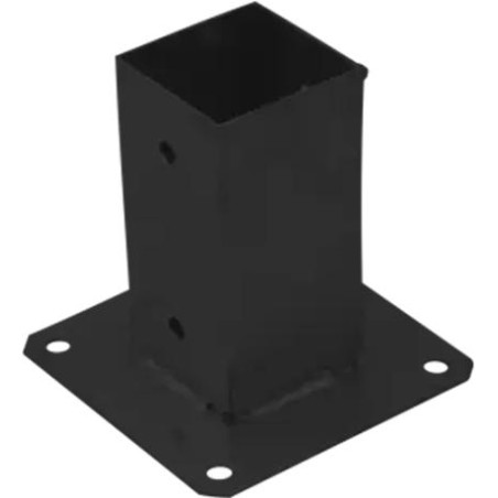 1 x Base del poste für verschrauben 70x70 Schwarz