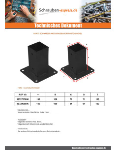 Base del poste für verschrauben 70x70 Schwarz 2