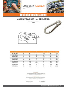 Karabinerhaken Edelstahl A4 Durchmesser 8 2
