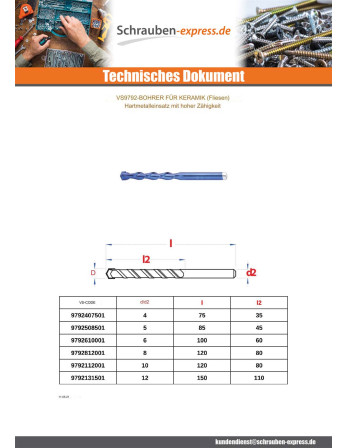 1 x Keramikbohrer 5X85