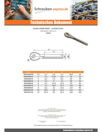 1 x Biteinsätze für Mit Walzterminal für Auge...