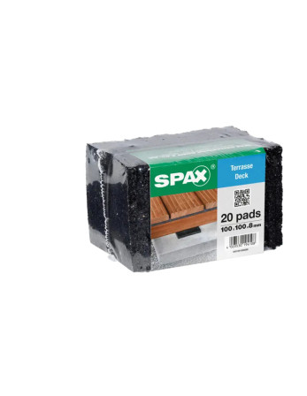 1 x Los von 20 Balkenschutzpolster Spax 100x100x8