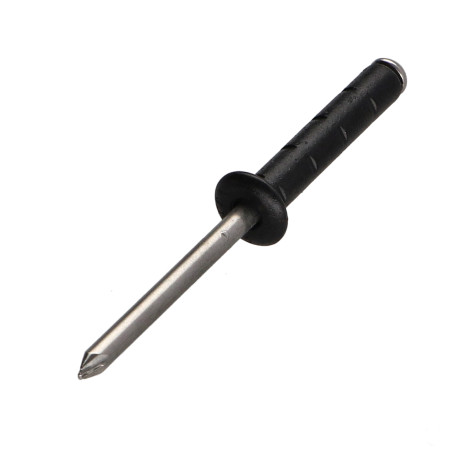 1 x Niet Aluminiumgehäuse / Edelstahlstange Flachkopf 4,8 x 25 RAL9005 tiefschwarz POL