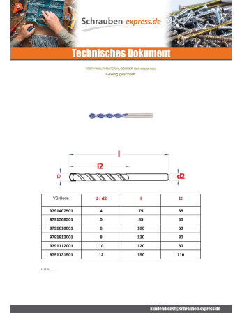 1 x Multimaterial-Bohrer 4x75