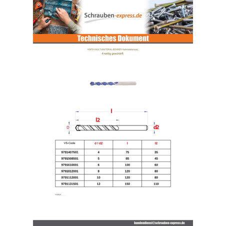 1 x Multimaterial-Bohrer 4x75