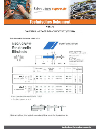 1 x Niet MEGAGRIFF Alle Rohstahl 6,6 x 20,5...