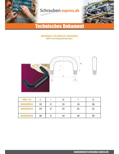 HANDHABEN STAPELBAR schwarzes Nylon Länge 96 2