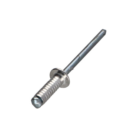 1 x Niet Nut Aluminium Stahlgewinde 4x12 Flachkopf