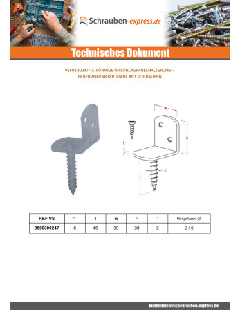 1 x L-förmige Halterung für gewebte Paneele mit...