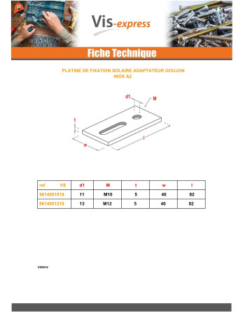 1 x Montageplatte Befestigung SOLAR M10...