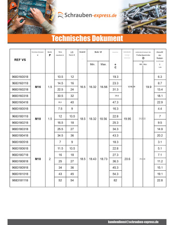 1 x Drahtgewindeeinsätze M26X13 Feingewinde...