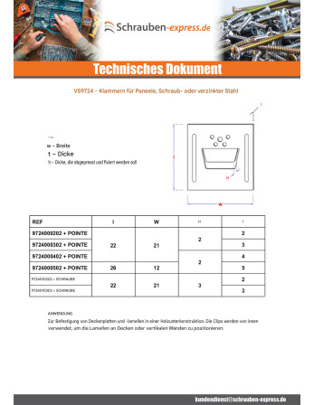 1 x Verkleidungsclips Nr 3 + Schraube Verzinkt