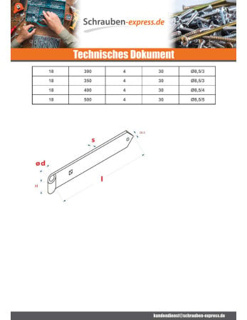 1 x Spitze Ladenband für Drehflügel 16x1000...