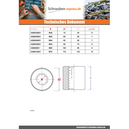 1 x Muttern Rund Rundkopf 26x5 Trapezförmig Rohstahl