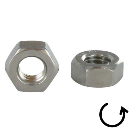 1 x Muttern HUAGONAL Schritt Links M10 Edelstahl A4