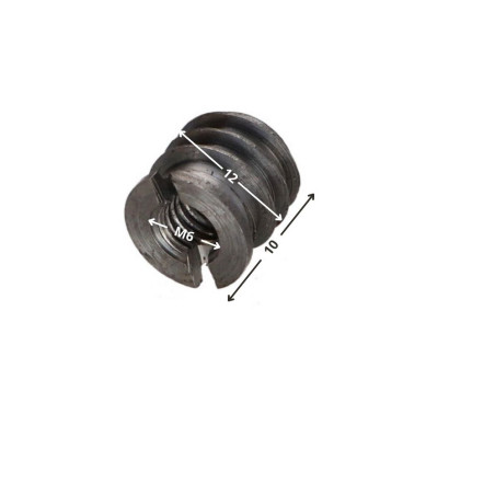 1 x Einschraubmutter holz schlitzschrauben Rohstahl M6 12x10