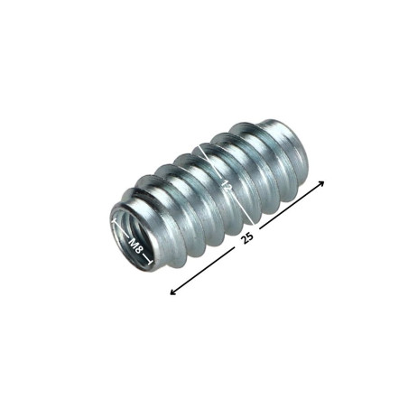 1 x Einsatz Nicht gespalten Verzinkt M8 12x25