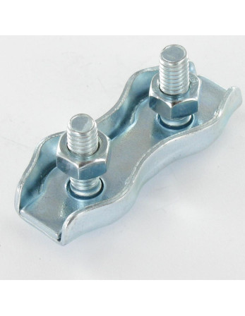 1 x Flache Duplex-Seilklemme Verzinkt Kabel Von 2