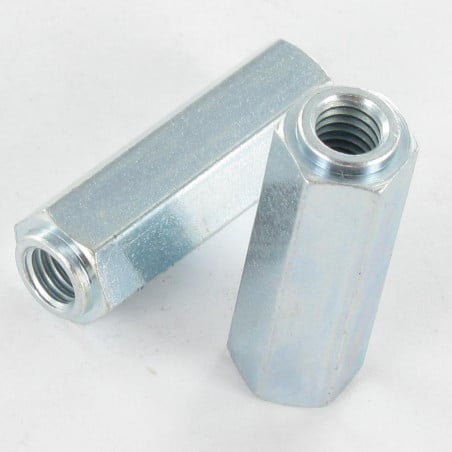 1 x Kupplungsmutter Zylindrisch 10x30 M6 Verzinkt