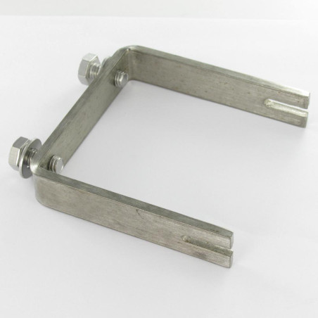 1 x Klemmbügel Flacher Rücken 90x90x902 Mit KERBE Edelstahl
